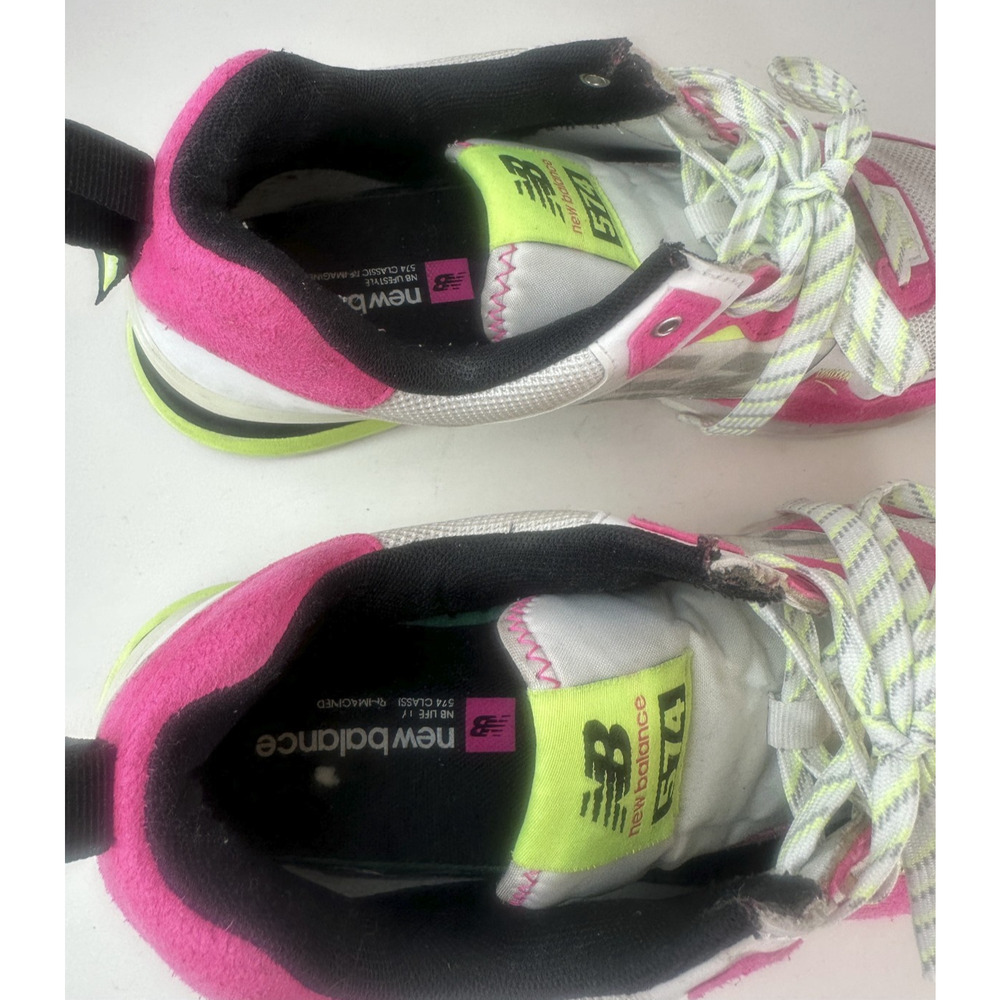 New Balance 574 Running Sneakers Green White Pink Glow Shoes Women's US Size 11 - Picture 11 of 15